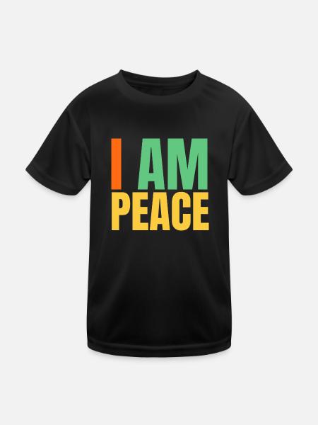 I come in peace im peace couples - Kinder Funktions-T-Shirt - Schwarz - Vorne