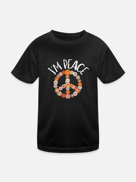 I come in peace im peace couples - Kinder Funktions-T-Shirt - Schwarz - Vorne