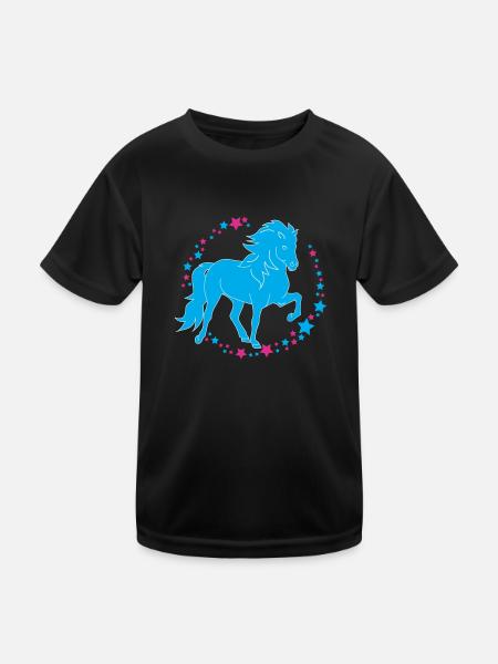 Tölter Sterne - Kinder Funktions-T-Shirt - Schwarz - Vorne