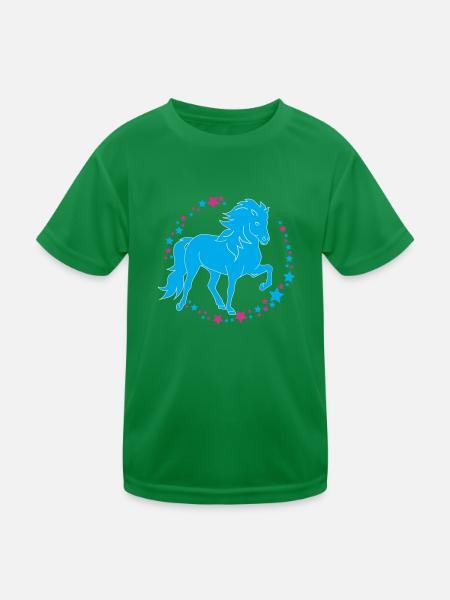 Tölter Sterne - Kinder Funktions-T-Shirt - Kelly Green - Vorne