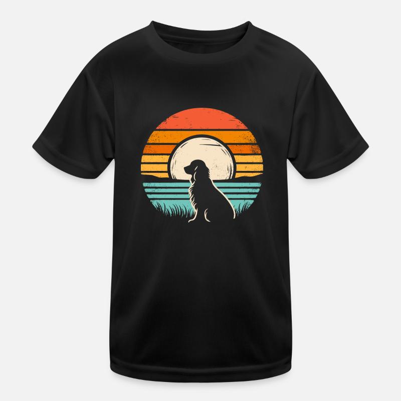 Cocker Spaniel Vintage Sunset dark Kinder Funktions-T-Shirt