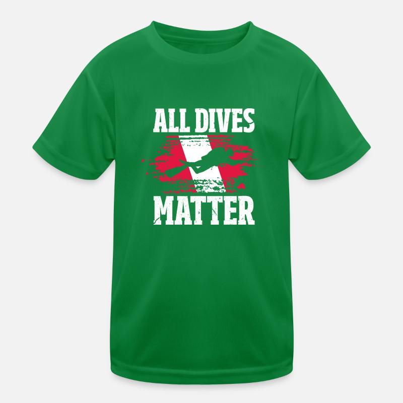 Toutes les plongées comptent Drapeau de plongée rouge blanc Scube Diver T-shirt sport Enfant