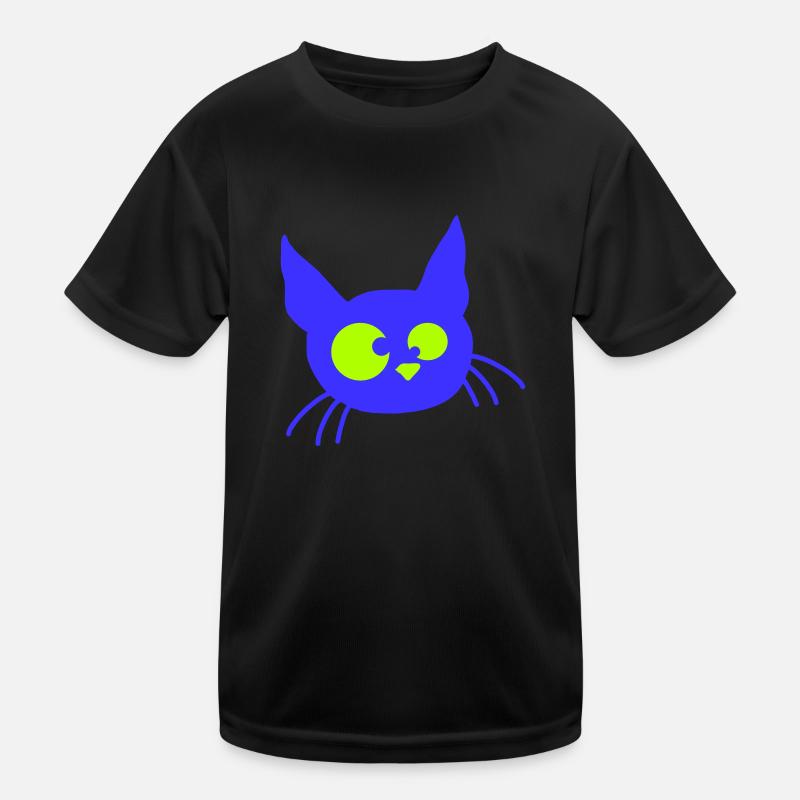 Crazy Cat Squints Funny Eyes Grimace Fun Kids Functional T-Shirt