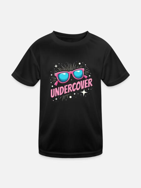 Undercover Costume - Sunglasses Fun - Kids Functional T-Shirt - black - Front