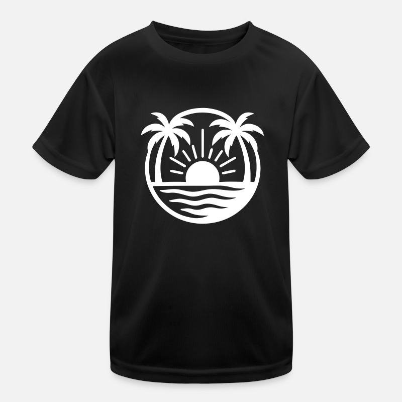 Palm Trees Beach Sunset Kids Functional T-Shirt