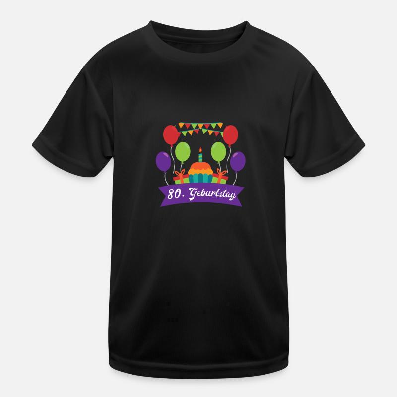 80 Geburtstag - Kinder Funktions-T-Shirt - Schwarz