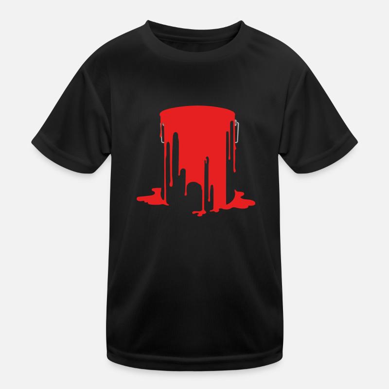 Offener Farbeimer Kinder Funktions-T-Shirt