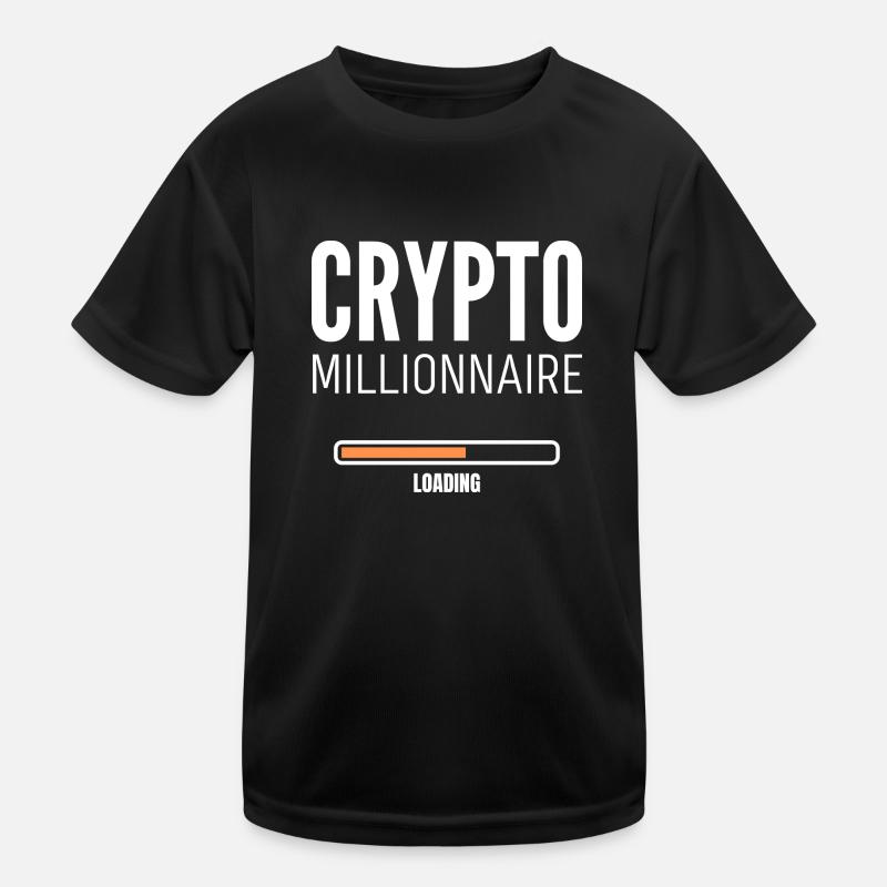 Crypto Millionaire Loading Argent Bitcoin Humour T-shirt sport Enfant