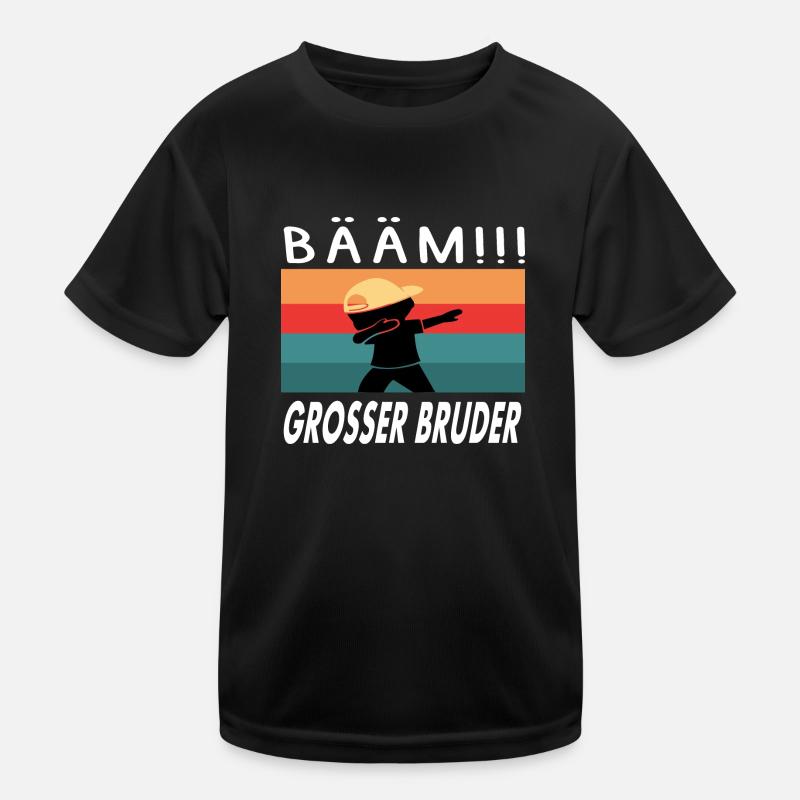 Bääm! Großer Bruder Ankündigung Dab Geburt - Kinder Funktions-T-Shirt - Schwarz