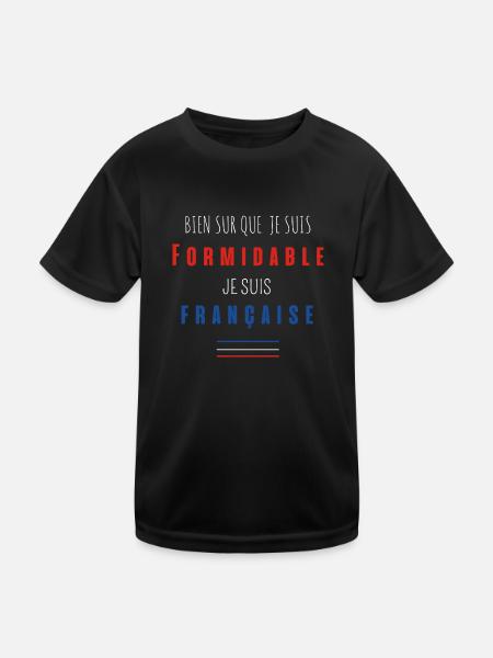 un mec pas chiant n est pas un vrai mec 40 - T-shirt sport Enfant - noir - Devant