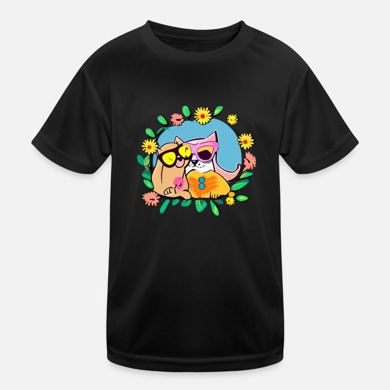 Hund und Katze sind beste Freunde Kinder Funktions-T-Shirt
