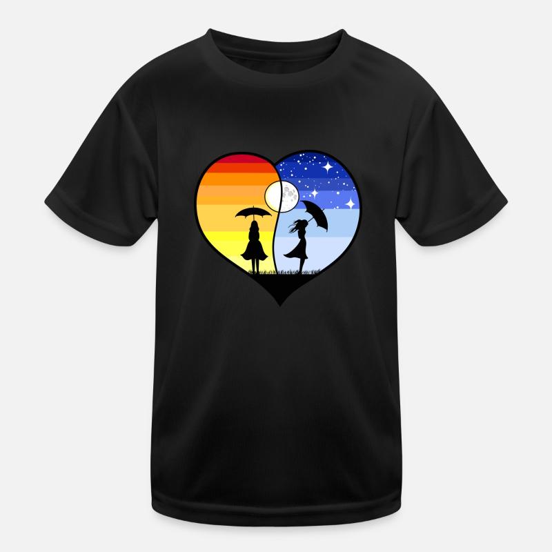 HEART YING YANG Kids Functional T-Shirt