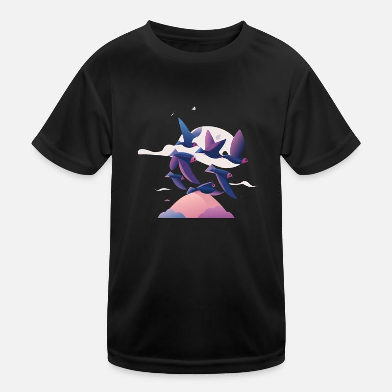Birds above the Clouds (Dreamy Animals Collection) Kids Functional T-Shirt