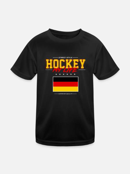 Hockey my Life - Kinder Funktions-T-Shirt - Schwarz - Vorne