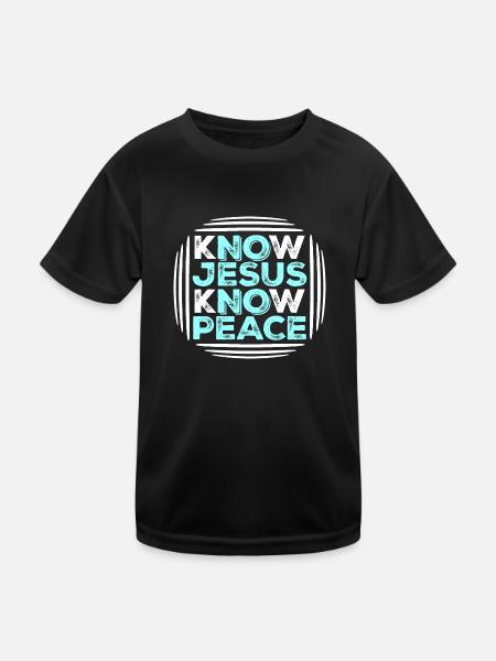 Know Jesus Know Peace No Hate Christian Bible Love - Kids Functional T-Shirt - black - Front