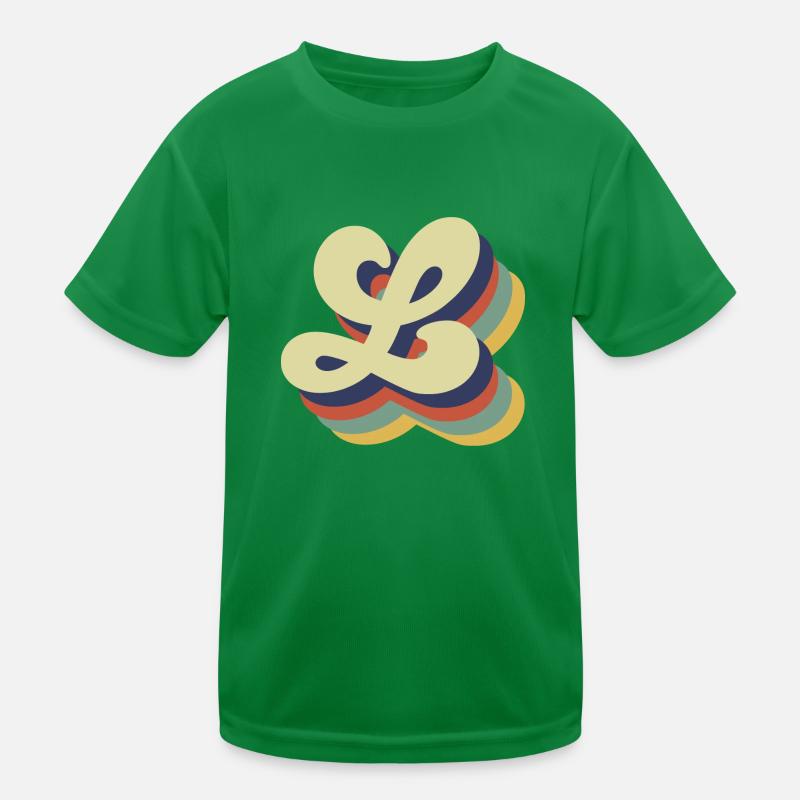 Retro-Buchstabe L Kinder Funktions-T-Shirt