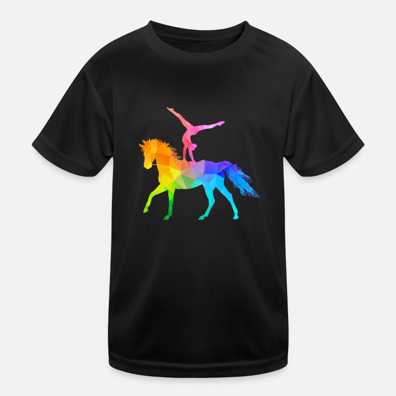 Voltige acrobatie équitation cheval coloré T-shirt sport Enfant