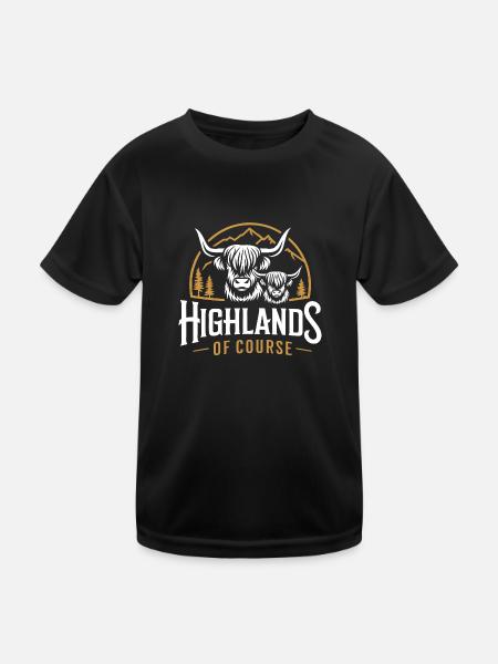 Highlands natürlich liebe meine Scottish Highlands - Kinder Funktions-T-Shirt - Schwarz