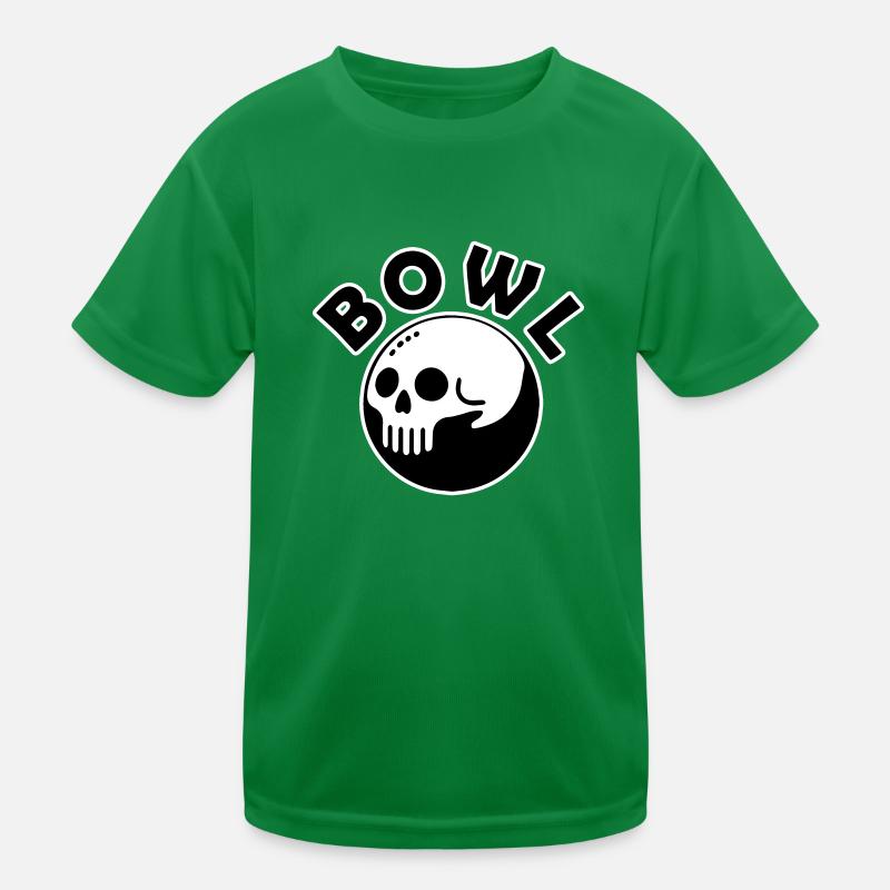 Totenkopf Bowlingkugel - Schüssel Design Kinder Funktions-T-Shirt