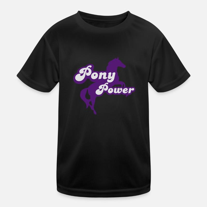 Pony - Kinder Funktions-T-Shirt - Schwarz