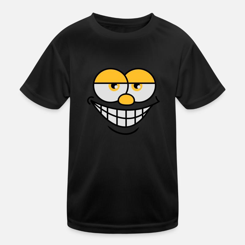 Grinning Comic Face Cool Facial Expression Kids Functional T-Shirt