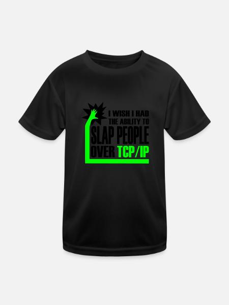 slap_over_tcp_ip - T-shirt sport Enfant - noir - Devant