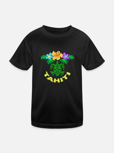 tahiti symbol 02 - Kinder Funktions-T-Shirt - Schwarz - Vorne