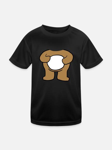 baer koerper ohne kopf stehender suesser kleiner t - Kinder Funktions-T-Shirt - Schwarz - Vorne