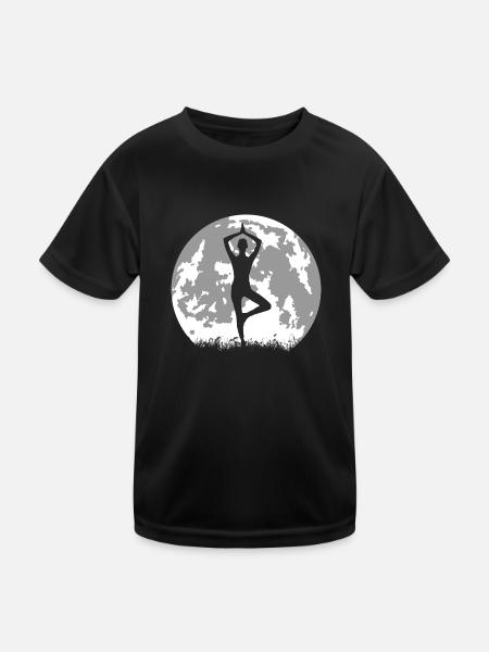 Yoga vor dem Mond 01 - Meditation - Kinder Funktions-T-Shirt - Schwarz
