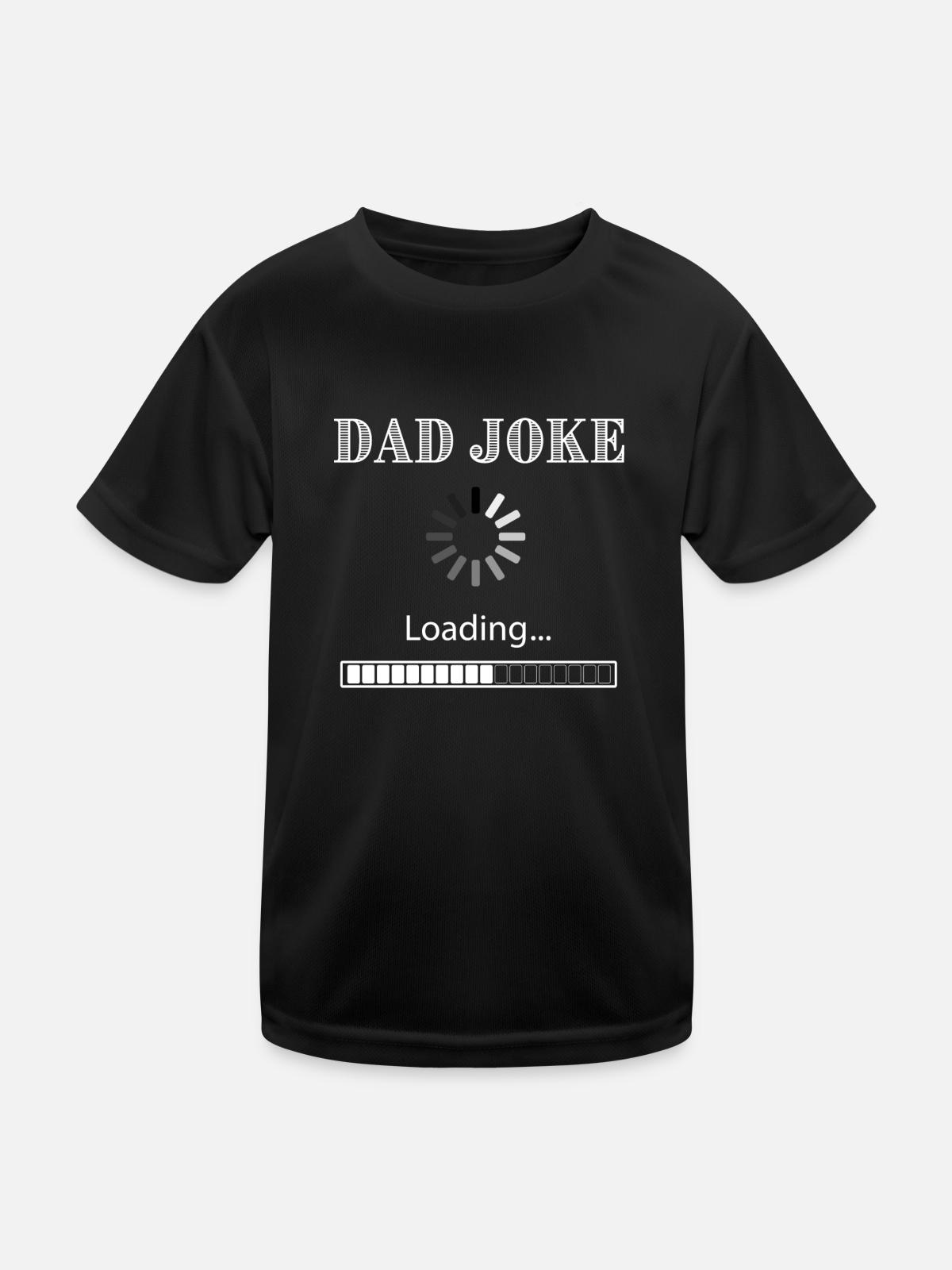 Dad Joke Loading White - Kinder Funktions-T-Shirt - Schwarz - Vorne
