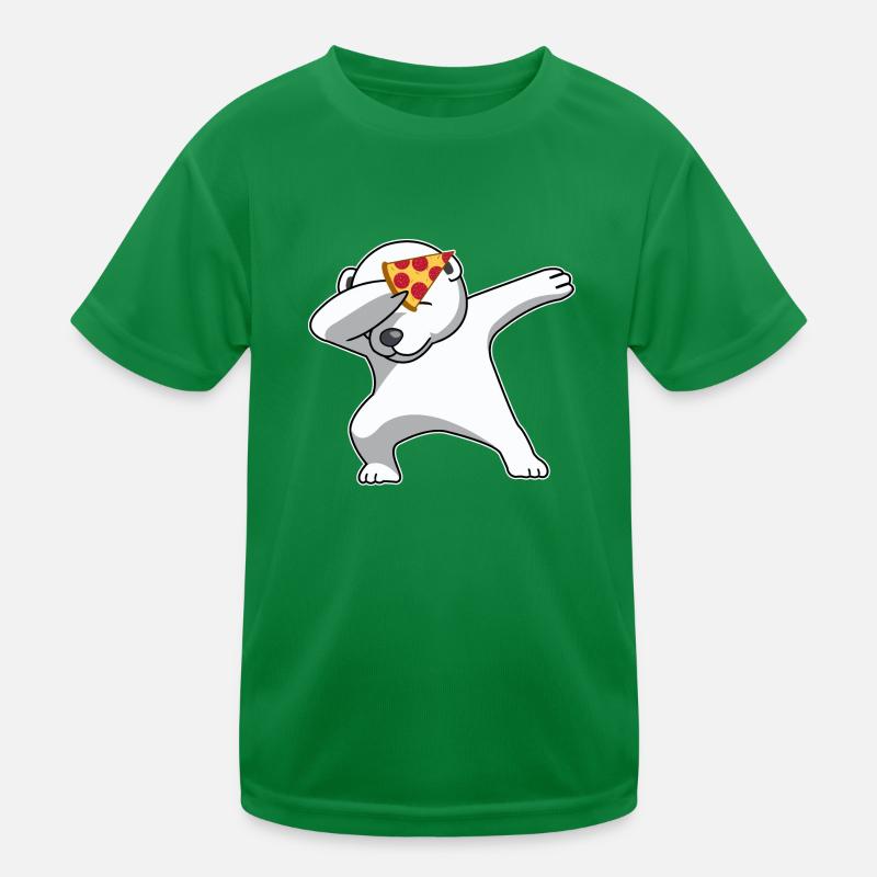 dab dabbing polar bear pizza fun gift bear polar Kids Functional T-Shirt