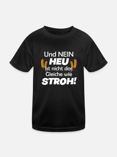 lustiger Landwirt Spruch für Bauern - Kinder Funktions-T-Shirt - Schwarz - Vorne