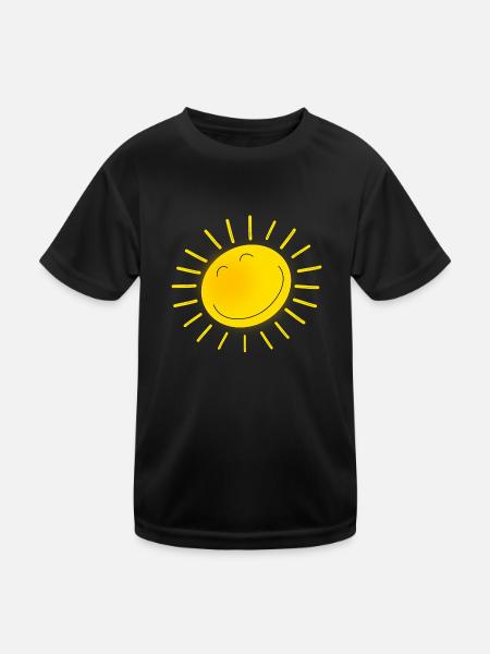 Soleil amical - T-shirt sport Enfant - noir - Devant