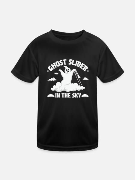 Halloween Trombone Ghost Slider, Funny Trombonist - Kinder Funktions-T-Shirt - Schwarz - Vorne