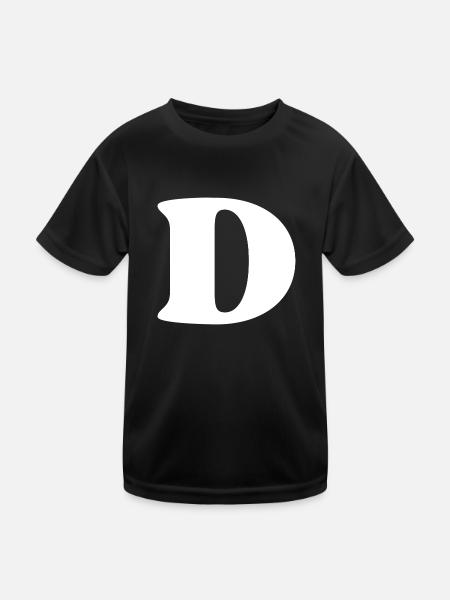 Letter d - Kids Functional T-Shirt - black - Front