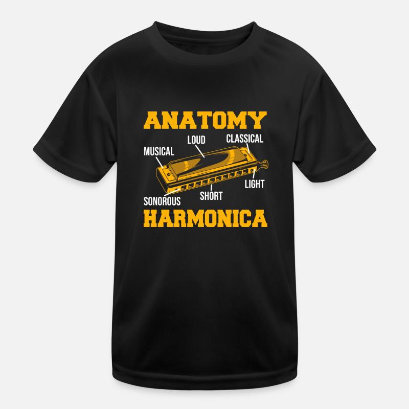 Playing Harmonica Gift Kids Functional T-Shirt