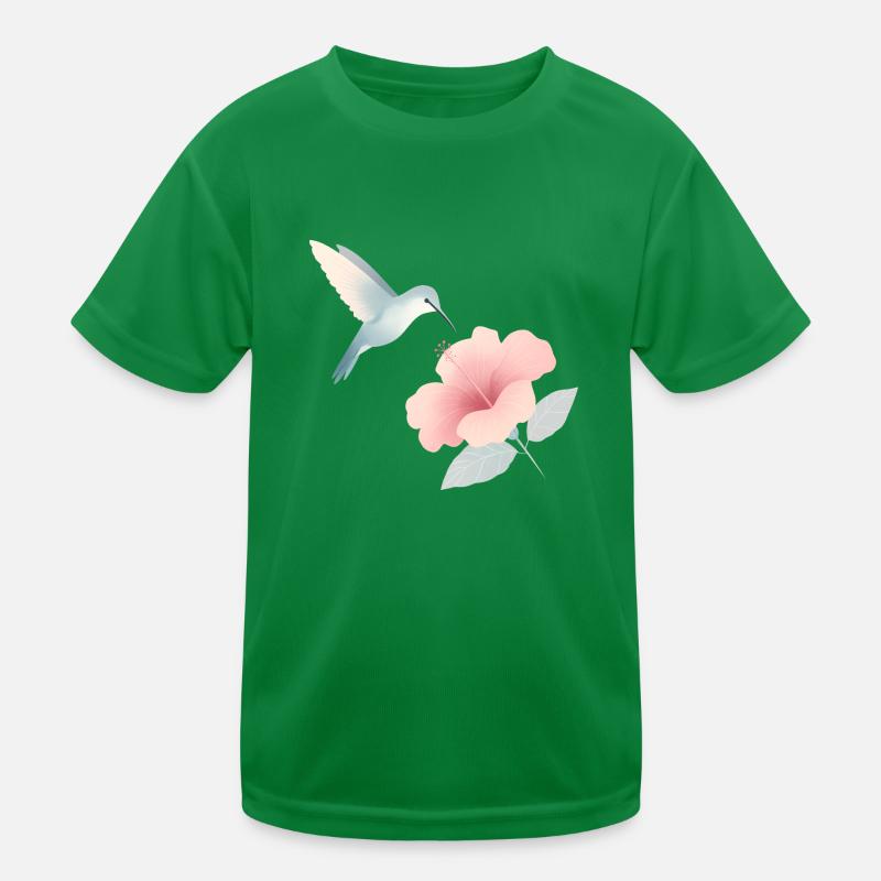 Kolibri und Blüte Kinder Funktions-T-Shirt