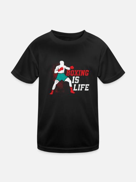 Boxing Is Life Boxer Training - Kids Functional T-Shirt - black - Front