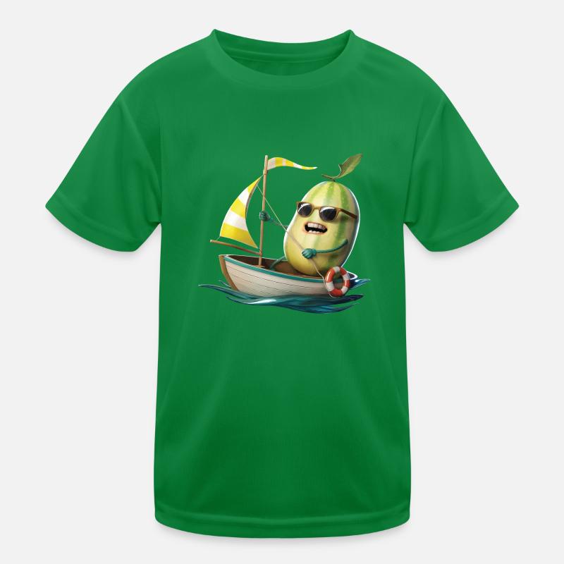 Obst Honigmelone Bootfahren Geschenk Kinder Funktions-T-Shirt