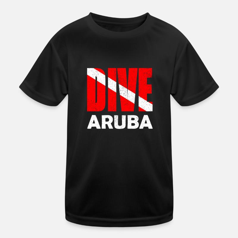 Aruba Dive - Plongeur Down Flag Plongée sous-marine Tauchen T-shirt sport Enfant