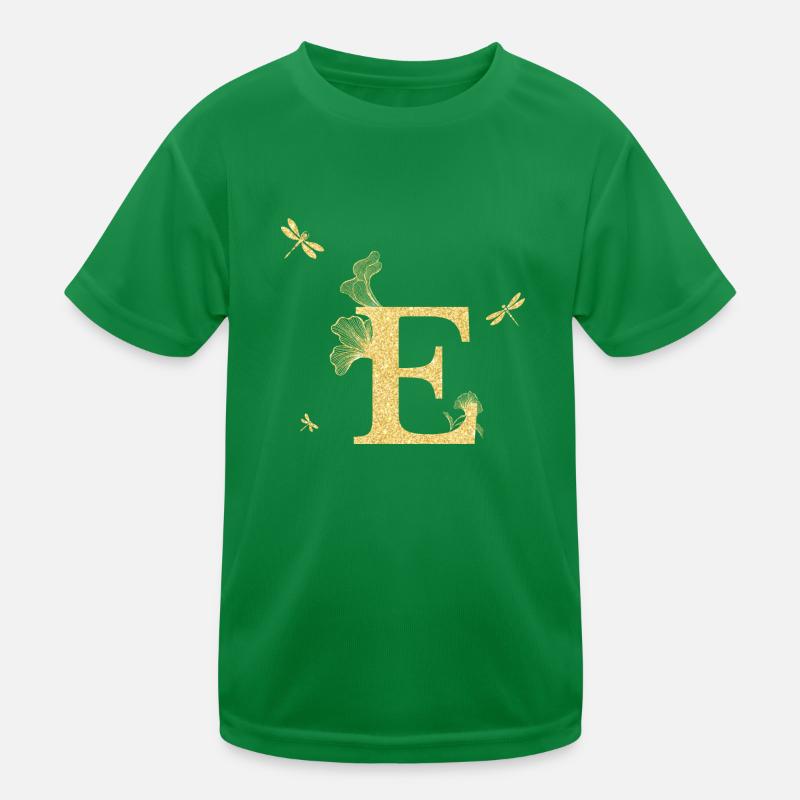 Lettre e paillettes doré libellule - idée cadeau T-shirt sport Enfant