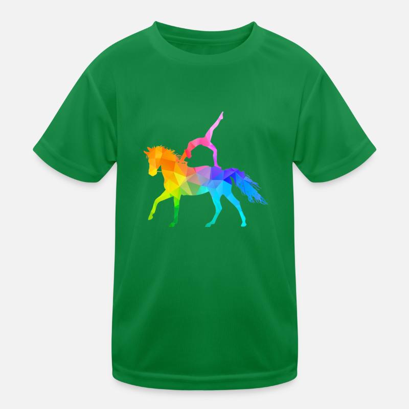 Vaulting Acrobatics Equestrian Riding Horse Colorful Kids Functional T-Shirt