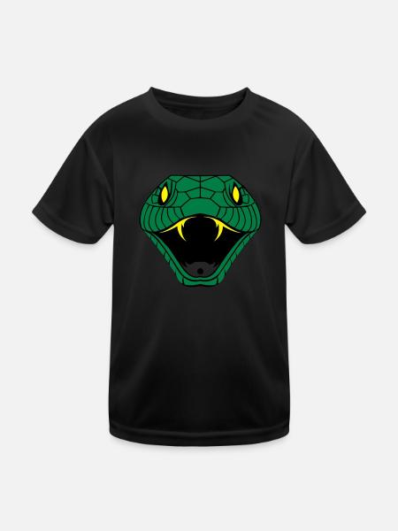 snake_002 - Kinder Funktions-T-Shirt - Schwarz - Vorne