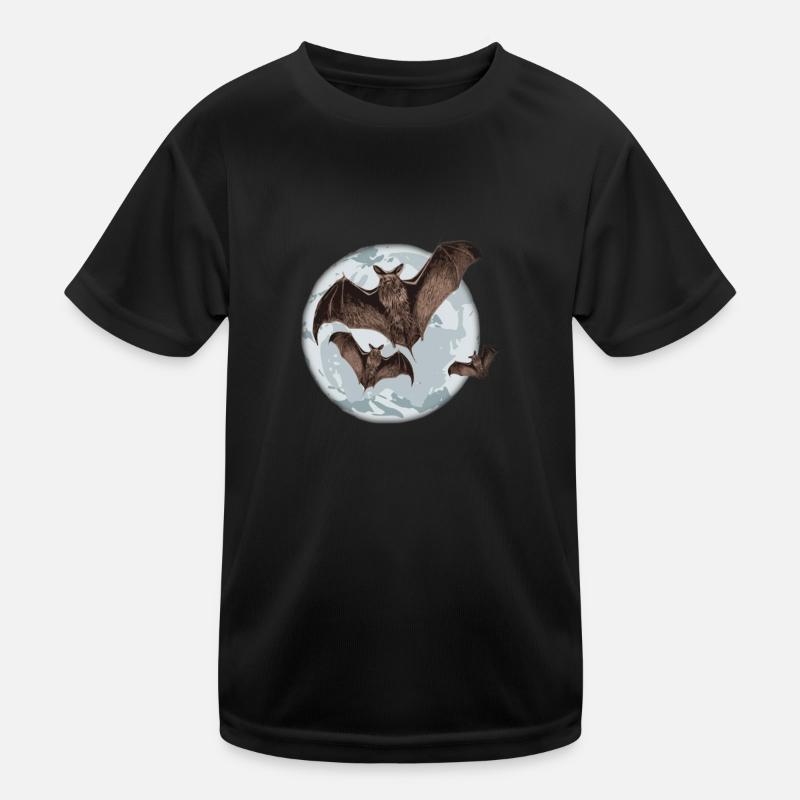 Fledermaus - Kinder Funktions-T-Shirt - Schwarz