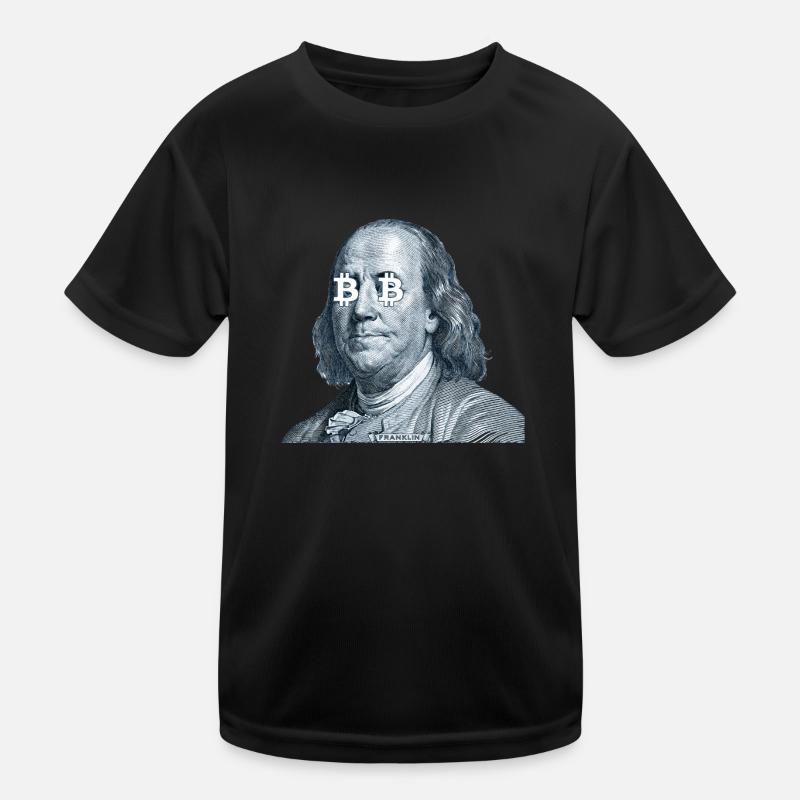 Benjamin Franklin Bitcoin Kinder Funktions-T-Shirt