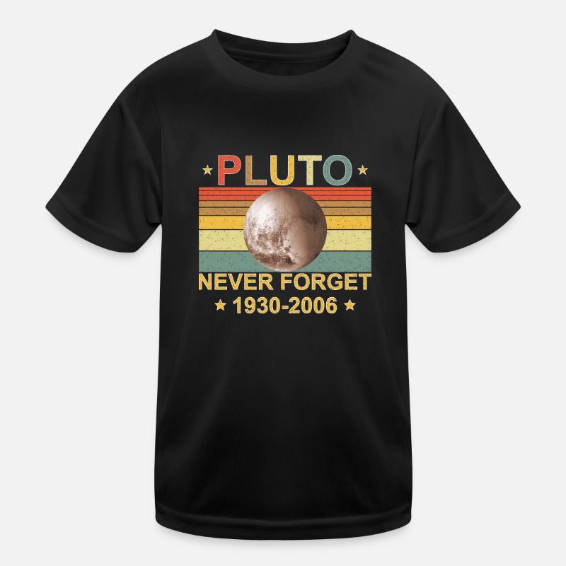 Never Forget Pluto 1930-2006 Vintage Retro - Kinder Funktions-T-Shirt - Schwarz