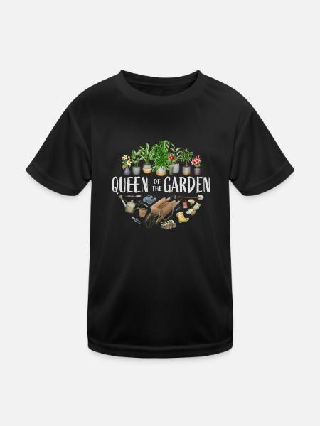 Queen of the garden - Kinder Funktions-T-Shirt - Schwarz - Vorne