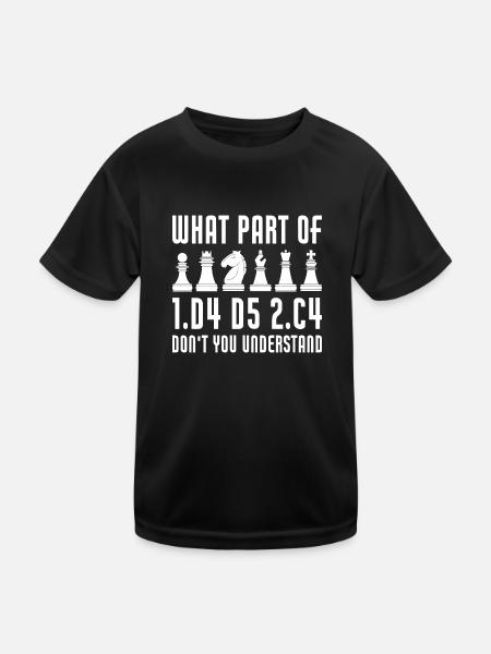 Drôle d’échecs Ouverture Queen’s Gambit Joueur d’échecs - T-shirt sport Enfant - noir - Devant