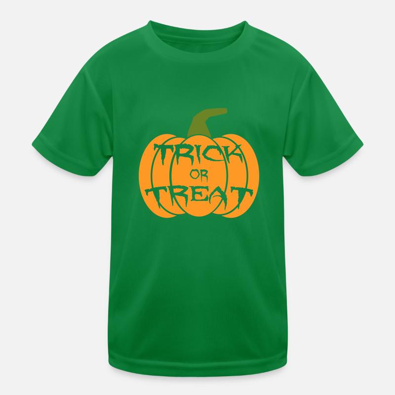 Süßigkeiten oder Streich Kürbis Kinder Funktions-T-Shirt