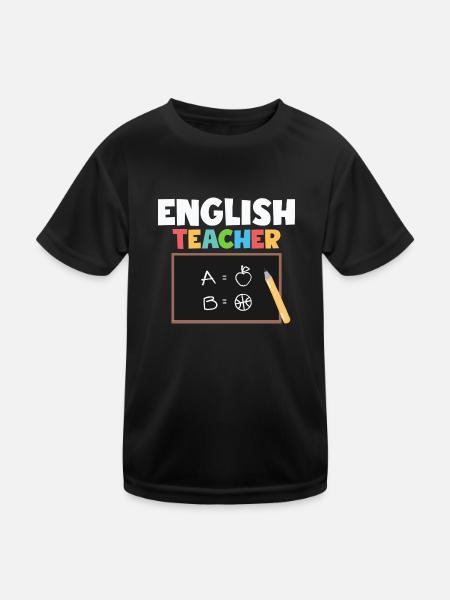 English Teacher Language Grammar - Kids Functional T-Shirt - black - Front
